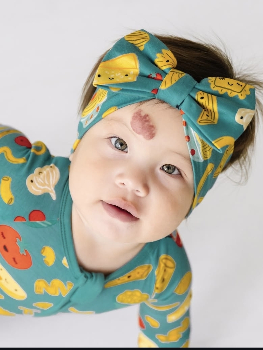 Little Sleepies Teal Pasta Party NIB Bow